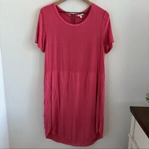 Splendid Dress Pink Blaze Exposed Zip Soft Rayon Large